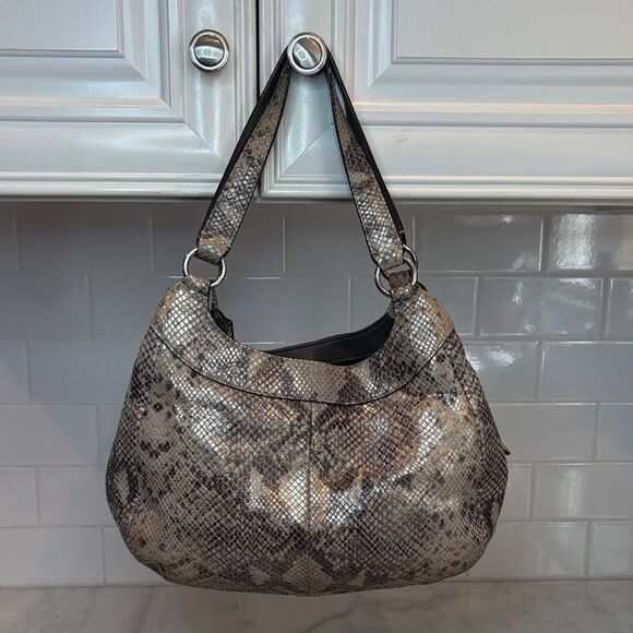 Coach Bag Purse Handbag Leather Snake Python Madison Maggie Hobo Shoulder Bag - Picture 5 of 16